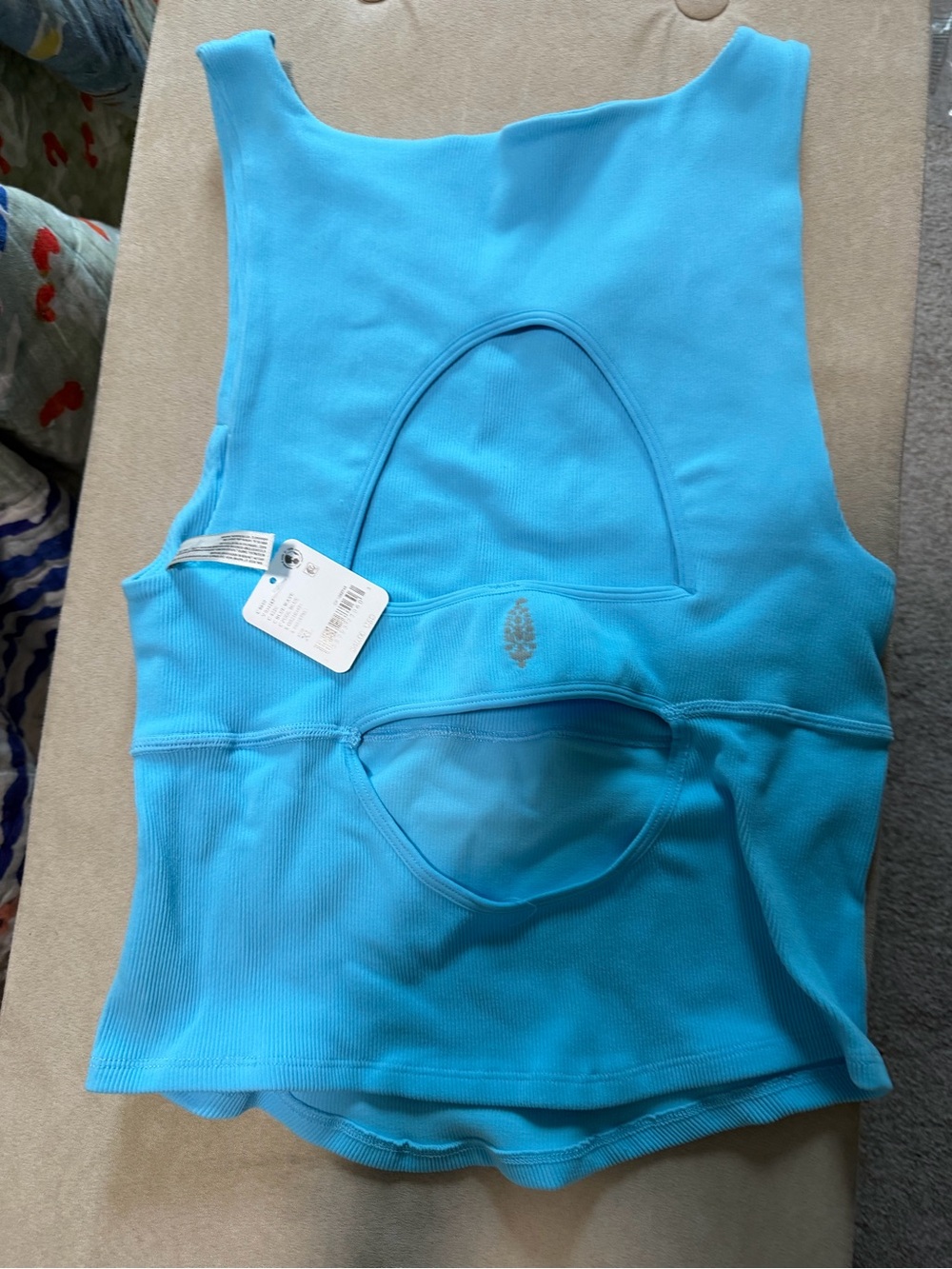 NWT Free People Turquoise Cutout Workout Tank